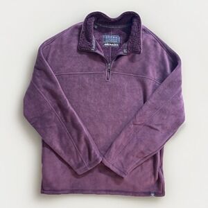 Jachs New York Sherpa Fleece Large Pullover Purple Outdoor 1/4 Zip Sweater